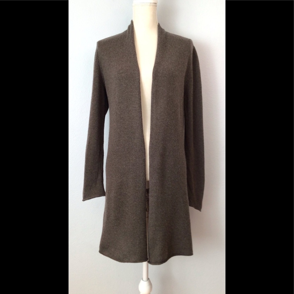 Lamberto Losani 100% Cashmere Open Front Cardigan Sweater